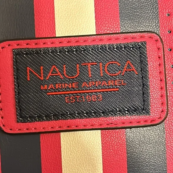 Nautica Vibrant Pink Crossbody Bag with Navy Accents - Picture 5 of 14